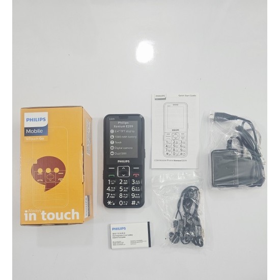 Philips E209 Button Phone Dual Sim Black