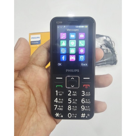 Philips E209 Button Phone Dual Sim Black