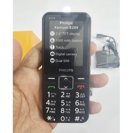 Philips E209 Button Phone Dual Sim Black