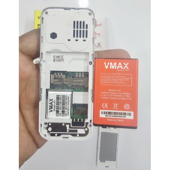 Vmax V51 Mini Card Phone White