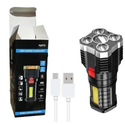 Hy912 USB Charge 5 Head Flashlight