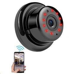 V380 Mini Wifi Video Camera For Live Video - Black
