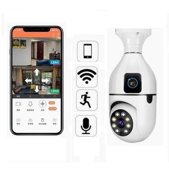 V380 Pro Bulb Wifi Camera Dual Lans Night Vision