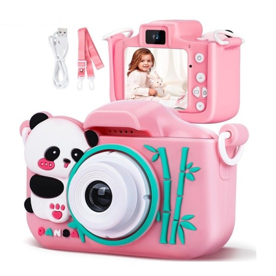 X28 Kids Dual Lens Digital Camera With Case Pink