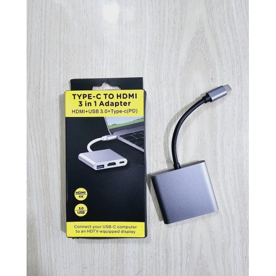 Type-C to HDMI Compatible HUB Adapter PD Charging Dock Station