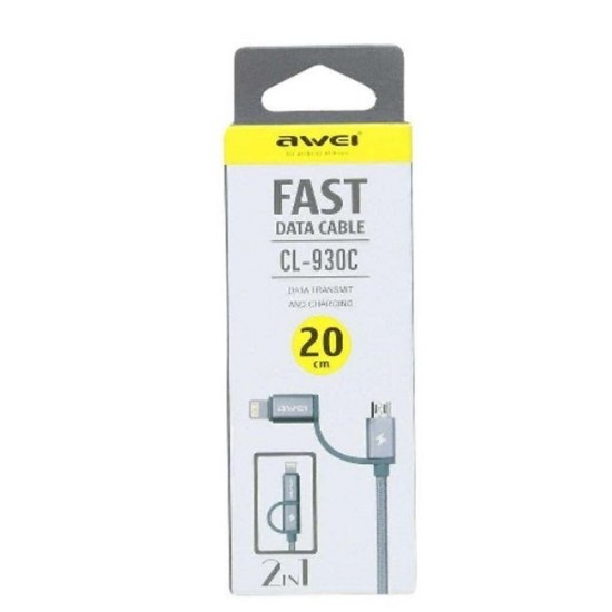 Awei CL-930C 2 In 1 Lightning & Micro USB Cable