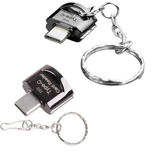 Mini Type-C OTG Card Reader With keychain Holder