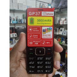 Gphone Gp37 Button Phone Four Sim 3500mAh Battery Black