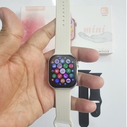 KW68 Mini Smartwatch Calling With 3 Srtip - Silver