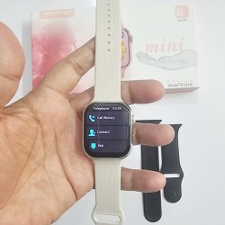 KW68 Mini Smartwatch Calling With 3 Srtip - Silver