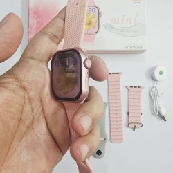 Weqiwear KW68 Mini Smartwatch Bluetooth Call With Three Srtip - Pink