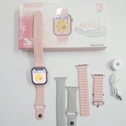 Weqiwear KW68 Mini Smartwatch Bluetooth Call With Three Srtip - Pink