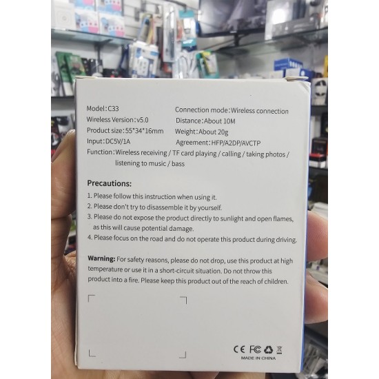 C33 Wireless Bluetooth 5.0 Audio Receiver TF Card Playback