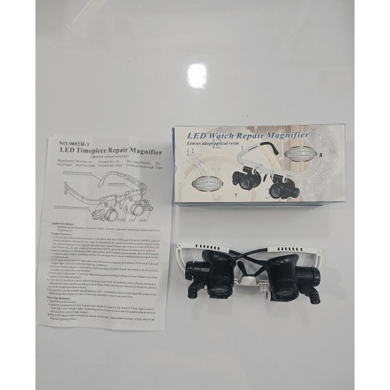 LED Watch Repair Magnifier With 2 Led Light Magnifying Glass