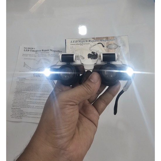 LED Watch Repair Magnifier With 2 Led Light Magnifying Glass