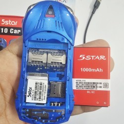 5Star X10 Car Button Phone Dual Sim Blue