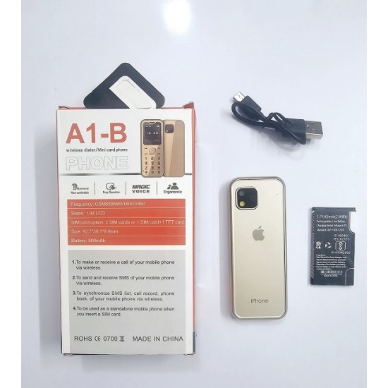 A1B Card Phone With Bluetooth Dialer Magic Voice Gold