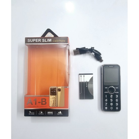A1B Slim Mini Card Phone With Bluetooth Dialer Black