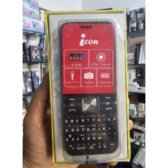 icon i101 Mica Button Phone Four Sim Black