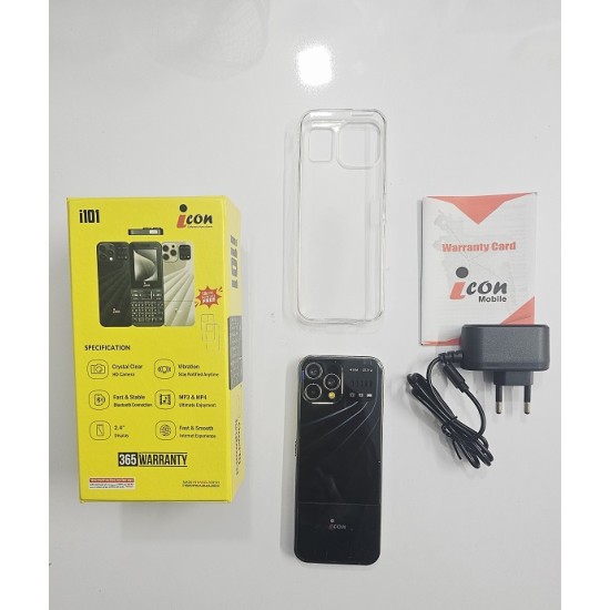 icon i101 Mica Button Phone Four Sim Black