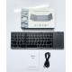 Triple Folding Portable Bluetooth Keyboard Touchpad Magnetic 