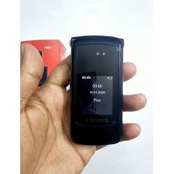 Tsource T203 Folding Phone Dual Display Auto Call Record Black