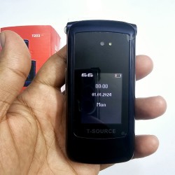 Tsource T203 Folding Phone Dual Display Auto Call Record Black