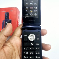 Tsource T203 Folding Phone Dual Display Auto Call Record Black