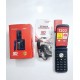 Tsource T203 Folding Phone Dual Display Auto Call Record Black