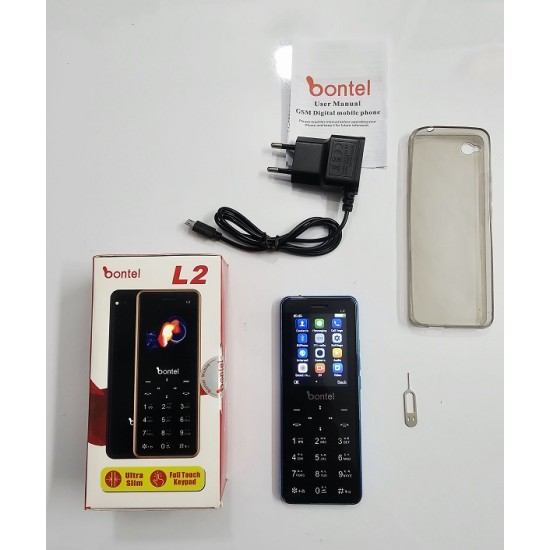 Bontel L2 Button Phone Touch Button With Back Cover Blue