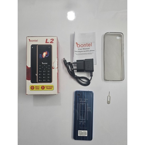 Bontel L2 Button Phone Touch Button With Back Cover Blue