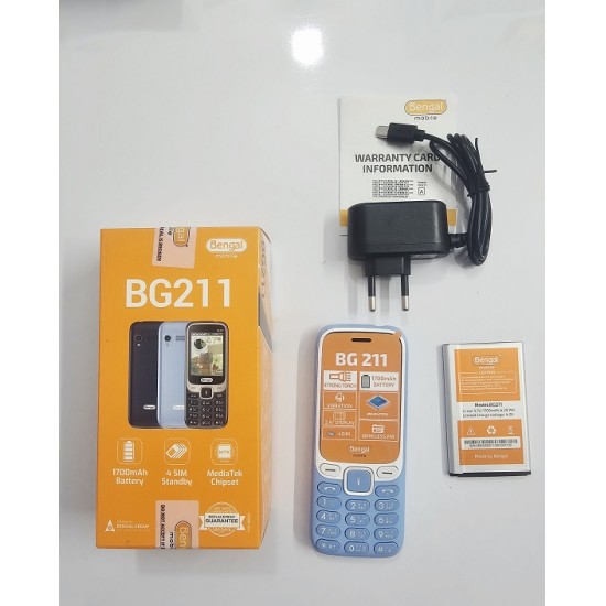 Bengal BG211 Button Phone Four Sim Blue