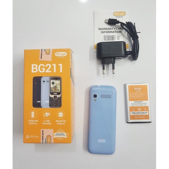 Bengal BG211 Button Phone Four Sim Blue