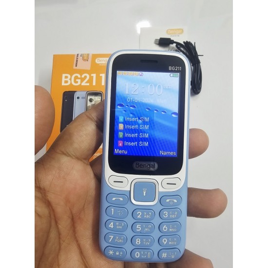 Bengal BG211 Button Phone Four Sim Blue