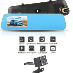 Car Rear View Mirror Dual Channel Video Recorder Camera Night Vision