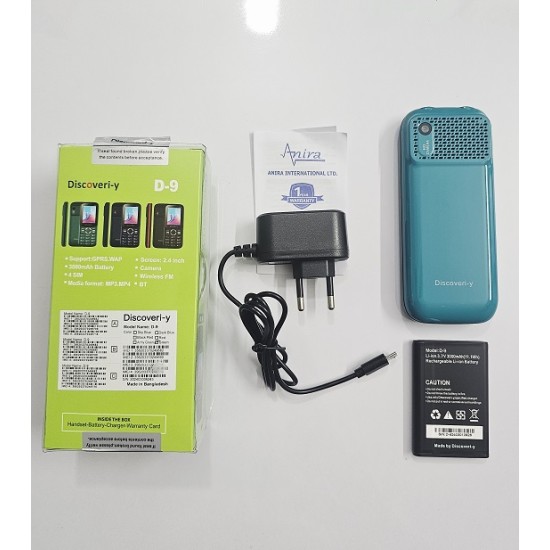 Discovery D9 Button Phone Four Sim 3000mAh Blue