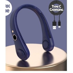 R8 Vaneless Hanging Neck Fan LED Display Blue
