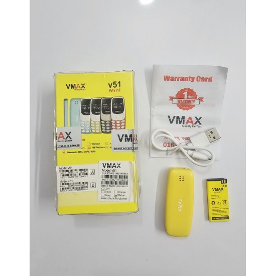 Vmax V51 Mini Phone Dual Sim Yellow