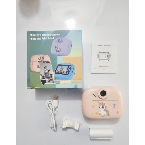 Y600 Kids instant Print Camera With 2 Extra Paper Rolls