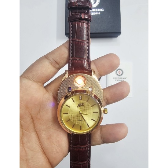 USB Lighter Watch For Man Gold USB Lighter Watch For Man Gold