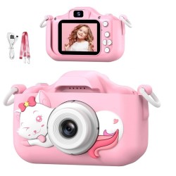 Kids Digital Dual Camera With Protective Cover Pink