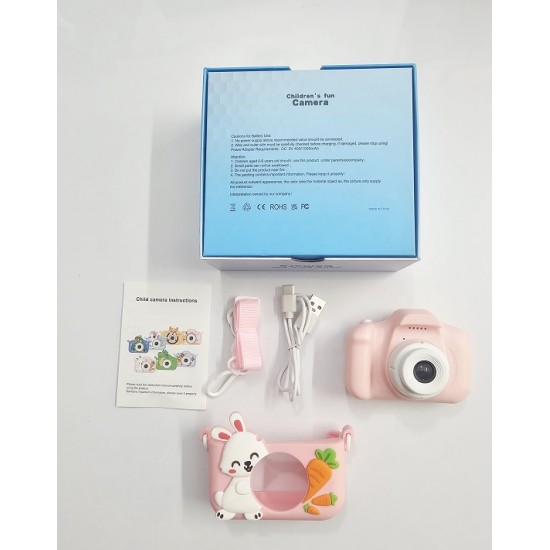 Kids Digital Dual Camera With Protective Cover Pink