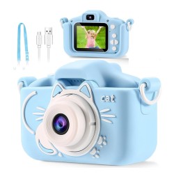 Kids Dual Video Camera With Protect Cover Blue