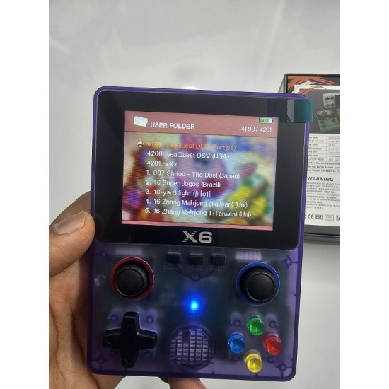X6 Kids Game Handheld Game Console 32GB Purpel