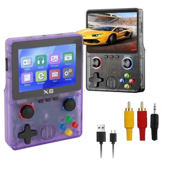 X6 Kids Game Handheld Game Console 32GB Purpel
