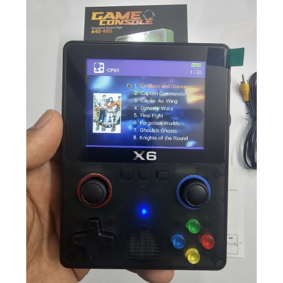 X6 Retro Handheld Game Console 32GB Kids Game Player Black