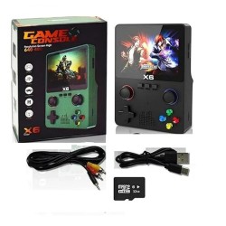 X6 Retro Handheld Game Console 32GB Kids Game Player Black