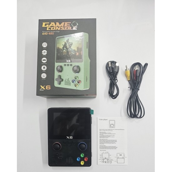 X6 Retro Handheld Game Console 32GB Kids Game Player Black