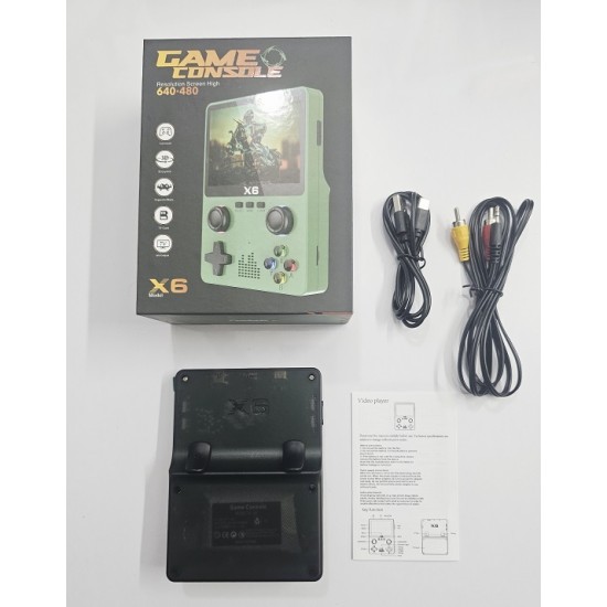 X6 Retro Handheld Game Console 32GB Kids Game Player Black