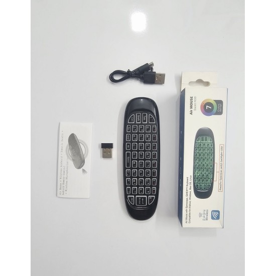 C120 Wireless Air Mouse With Keyboard RGB Backlight